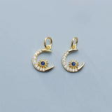 925 Silver Moon/Sun Zircon Charms DIY Jewelry Allery-Free