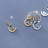 925 Silver Moon/Sun Zircon Charms DIY Jewelry Allery-Free