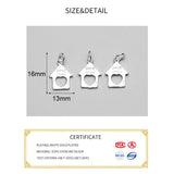 925 Silver House Hollow Heart Charms DIY Jewelry Necklace Decoration
