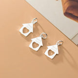 925 Silver House Hollow Heart Charms DIY Jewelry Necklace Decoration