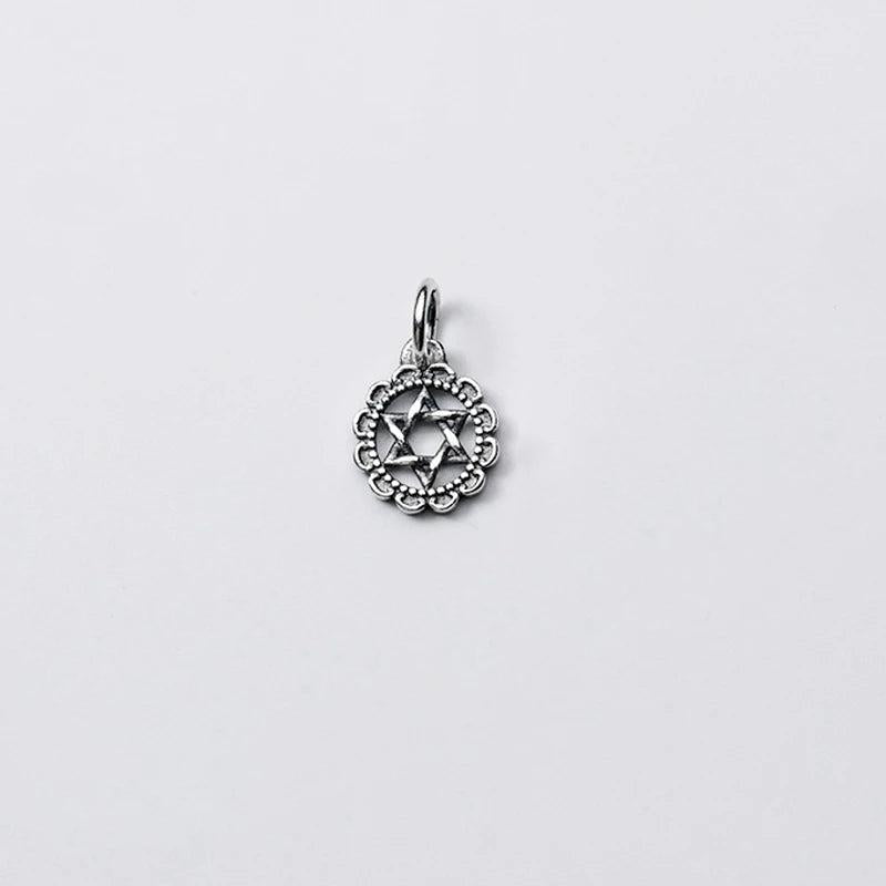 925 Sterling Silver Hollow Stars Charms DIY Necklace Decoration