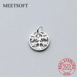 Silver Hollow Tree Charm Necklace Making Findings