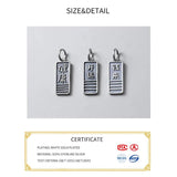 925 Sterling Thai Silver Matte Letter Charms for DIY Jewelry