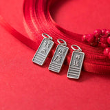 925 Sterling Thai Silver Matte Letter Charms for DIY Jewelry
