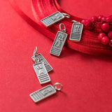 925 Sterling Thai Silver Matte Letter Charms for DIY Jewelry