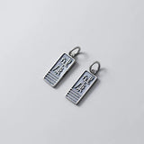 925 Sterling Thai Silver Matte Letter Charms for DIY Jewelry