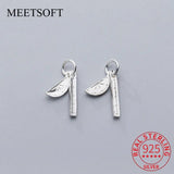 Sterling Silver Protractor & Ruler Dangle Charms for DIY Handcraft