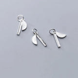 Sterling Silver Protractor & Ruler Dangle Charms for DIY Handcraft