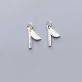 Sterling Silver Protractor & Ruler Dangle Charms for DIY Handcraft