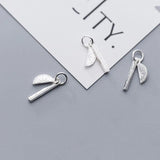 Sterling Silver Protractor & Ruler Dangle Charms for DIY Handcraft
