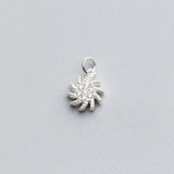 925 Silver Sun Flower Zircon Charm for Necklace