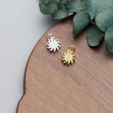 925 Silver Sun Flower Zircon Charm for Necklace