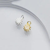 925 Silver Sun Flower Zircon Charm for Necklace
