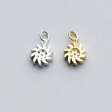 925 Silver Sun Flower Zircon Charm for Necklace