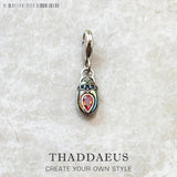 Beetle Bug Dangle Charm 925 Sterling Silver Pendant