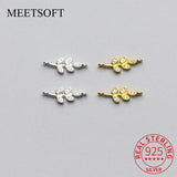 925 Silver Leaves Zircon Charms DIY Jewelry Necklace Accessory