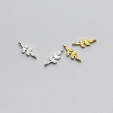 925 Silver Leaves Zircon Charms DIY Jewelry Necklace Accessory