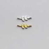 925 Silver Leaves Zircon Charms DIY Jewelry Necklace Accessory