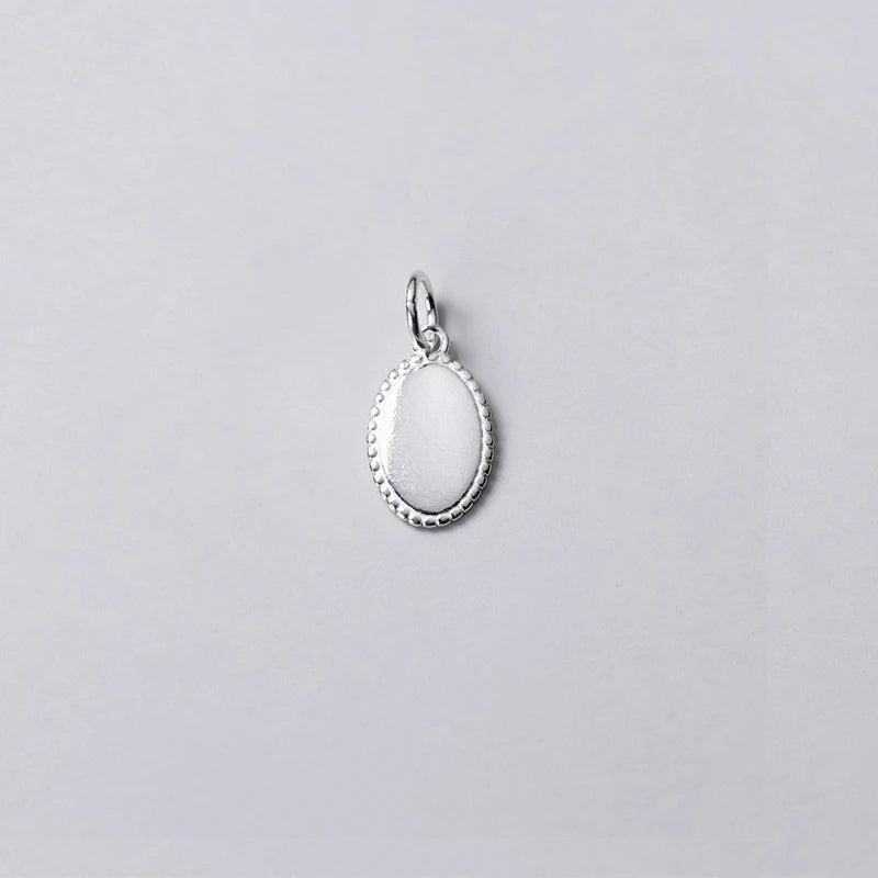 Vintage S925 Sterling Thai Silver Oval Charms for DIY Necklace Bracelet