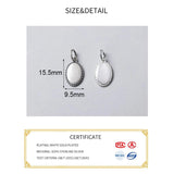 Vintage S925 Sterling Thai Silver Oval Charms for DIY Necklace Bracelet