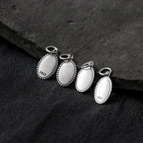 Vintage S925 Sterling Thai Silver Oval Charms for DIY Necklace Bracelet