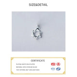 925 Sterling Silver Big Hollow star Charms DIY Necklace Accessory