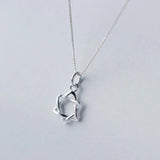 925 Sterling Silver Big Hollow star Charms DIY Necklace Accessory