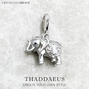 925 Sterling Silver Elephant Pendant Charm Vintage Jewelry