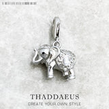 925 Sterling Silver Elephant Pendant Charm Vintage Jewelry
