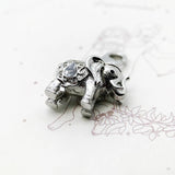 925 Sterling Silver Elephant Pendant Charm Vintage Jewelry