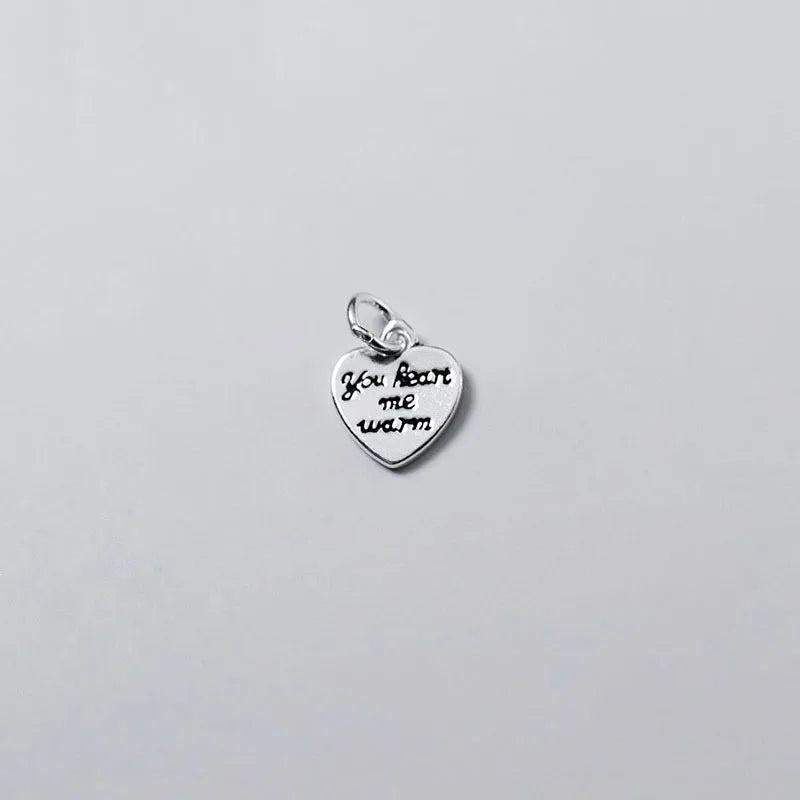 925 Silver Heart Letter Charms for DIY Jewelry Bracelets