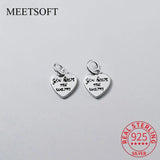 925 Silver Heart Letter Charms for DIY Jewelry Bracelets
