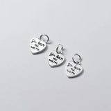 925 Silver Heart Letter Charms for DIY Jewelry Bracelets