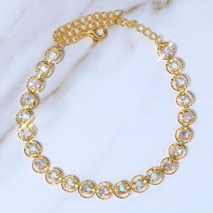 Stonefans Colorful Rhinestone Round Anklet Bracelet for Women
