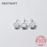925 Sterling Silver Flower Charms for DIY Necklace Decoration