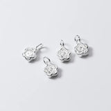 925 Sterling Silver Flower Charms for DIY Necklace Decoration