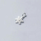 925 Silver Snowflake Zircon Dangle Charm for DIY Jewelry