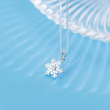 925 Silver Snowflake Zircon Dangle Charm for DIY Jewelry