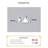 2pcs 925 Sterling Silver Geometric Triangle DIY Accessories