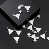 2pcs 925 Sterling Silver Geometric Triangle DIY Accessories