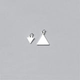 2pcs 925 Sterling Silver Geometric Triangle DIY Accessories