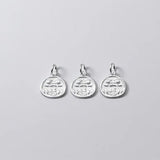 925 Silver Chinese Fortune Charm for DIY Necklace Decoration
