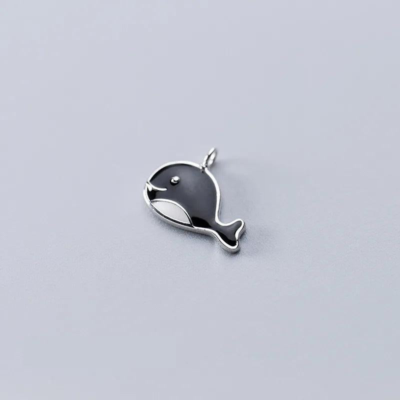 Romantic 925 Silver Whale Charms for DIY Necklace, Bracelet