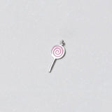 925 Silver Lollipop Charms for DIY Necklace Decoration