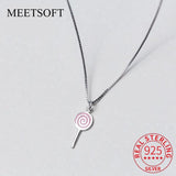 925 Silver Lollipop Charms for DIY Necklace Decoration