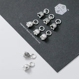 Romantic 925 Sterling Silver Sweet Flower Charms for DIY Pendant Making
