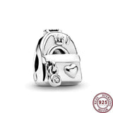 925 Silver Dog Balloon Boy Car Charm Bracelet Jewelry