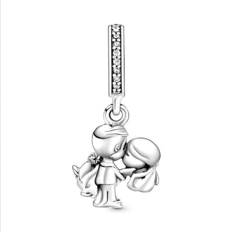 925 Sea Night Sky & Dolphin Kitty Charm for 3mm Bracelet DIY