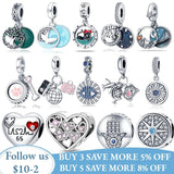 925 Sea Night Sky & Dolphin Kitty Charm for 3mm Bracelet DIY