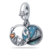 925 Sea Night Sky & Dolphin Kitty Charm for 3mm Bracelet DIY